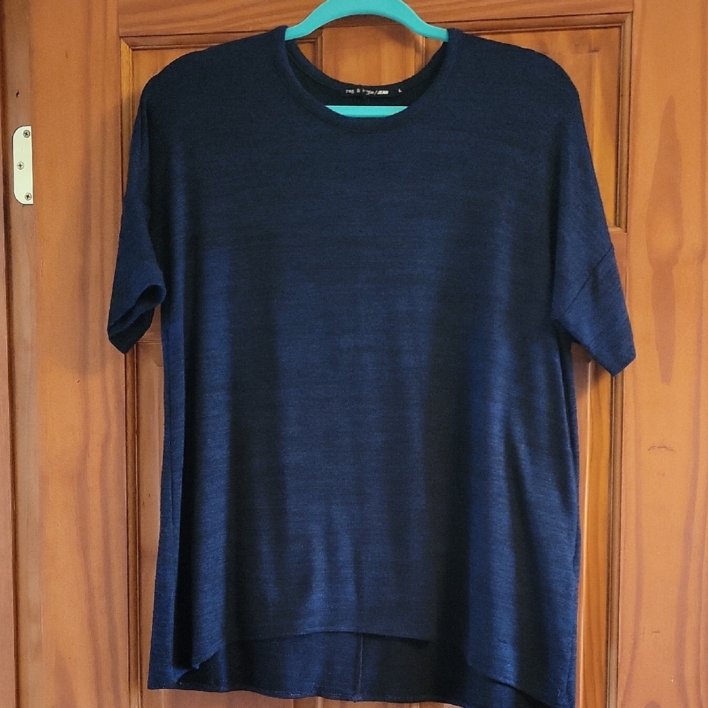 rag & bone Women's Navy Short Sleeve Tee